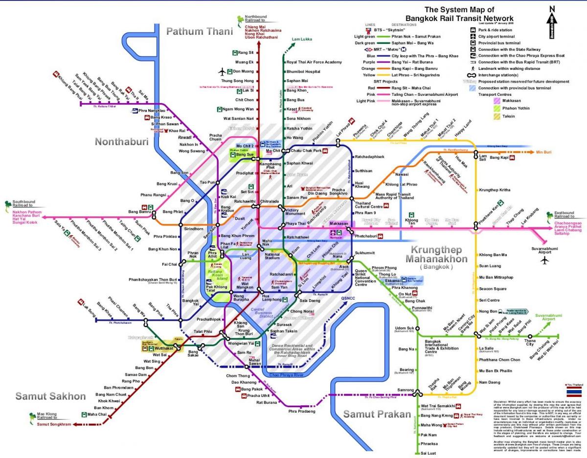 バンコクの地下鉄図2016年