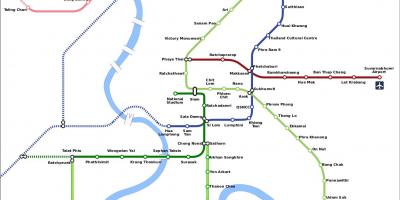 Bts列車のバンコクの地図