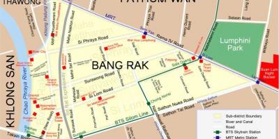 地図バンコクのレッドライトディストリクト