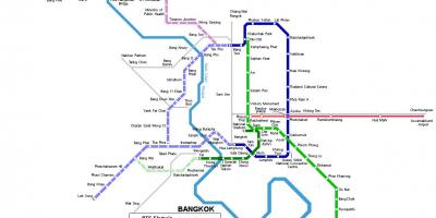 地下鉄の地図タイのバンコク