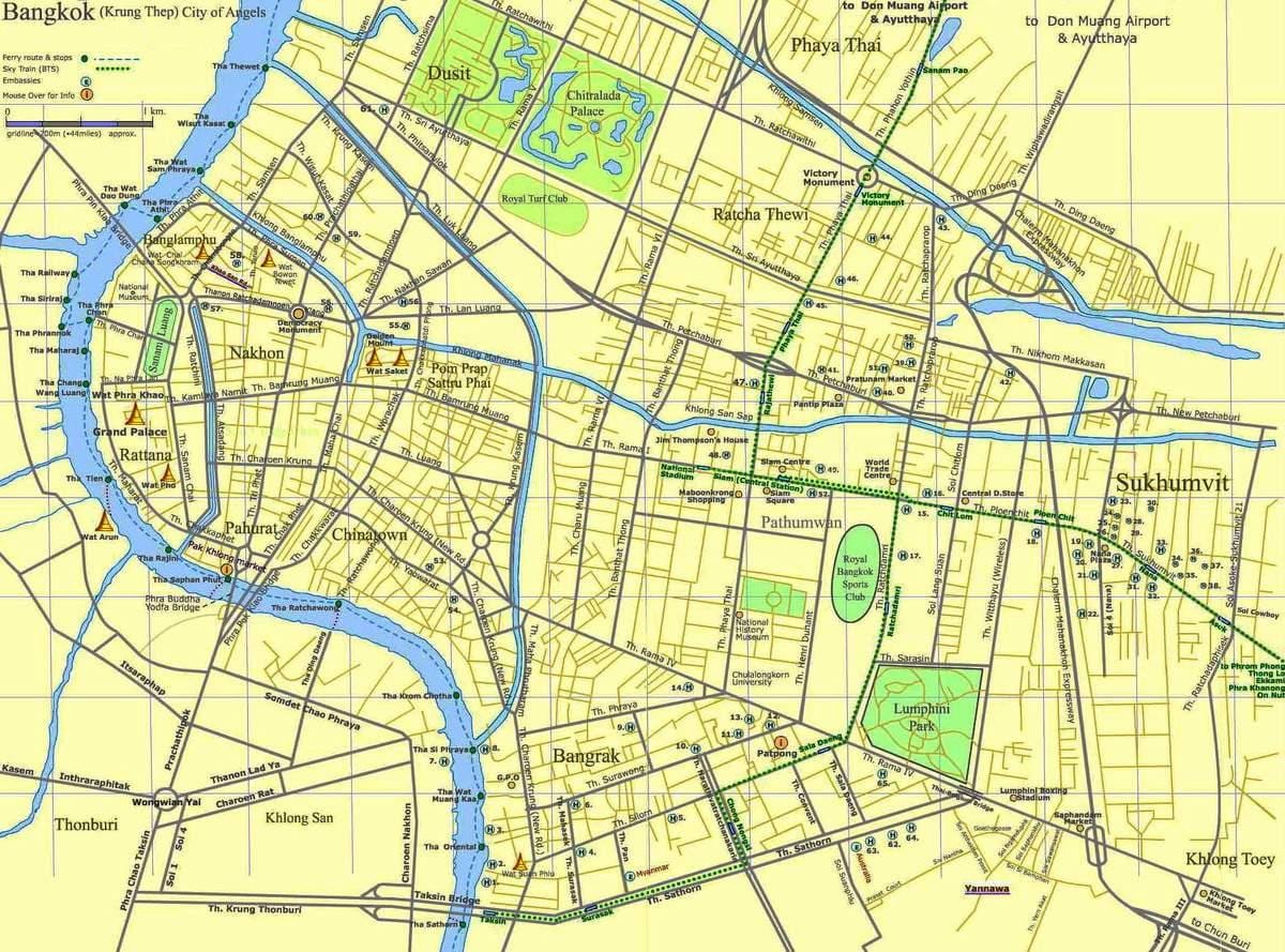 地図バンコクの路