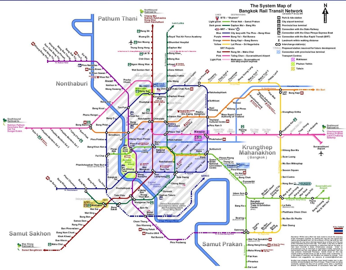 バンコク電車線の地図