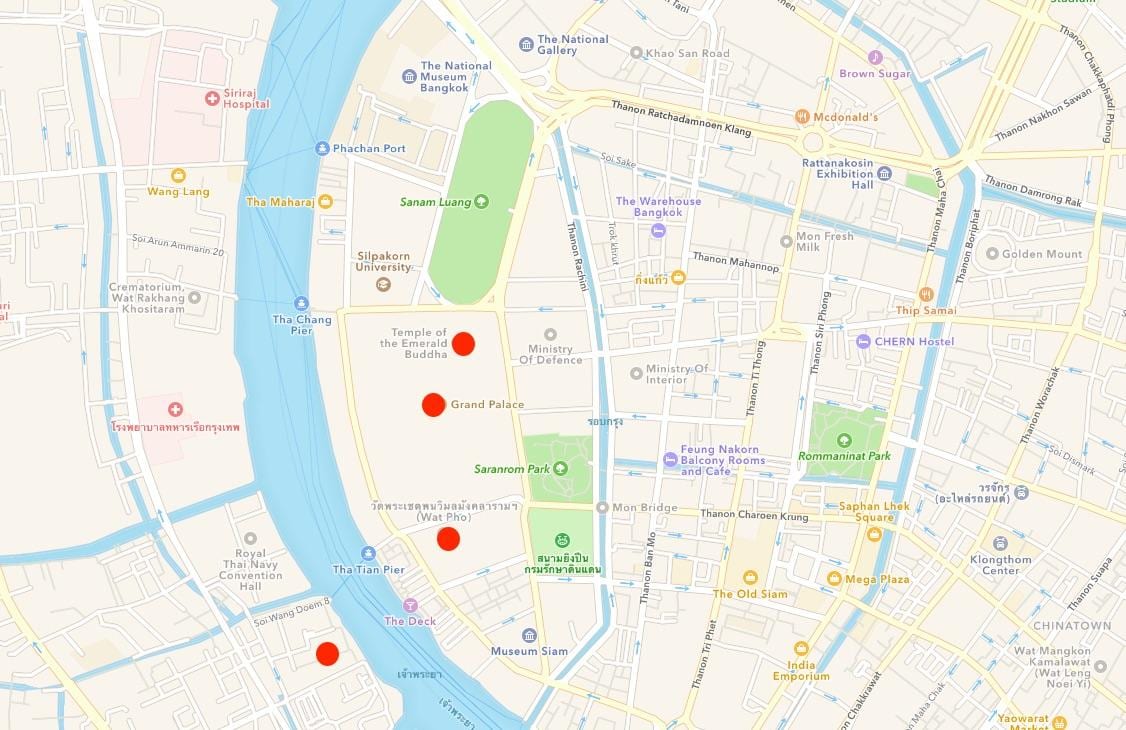 地図の寺のバンコク