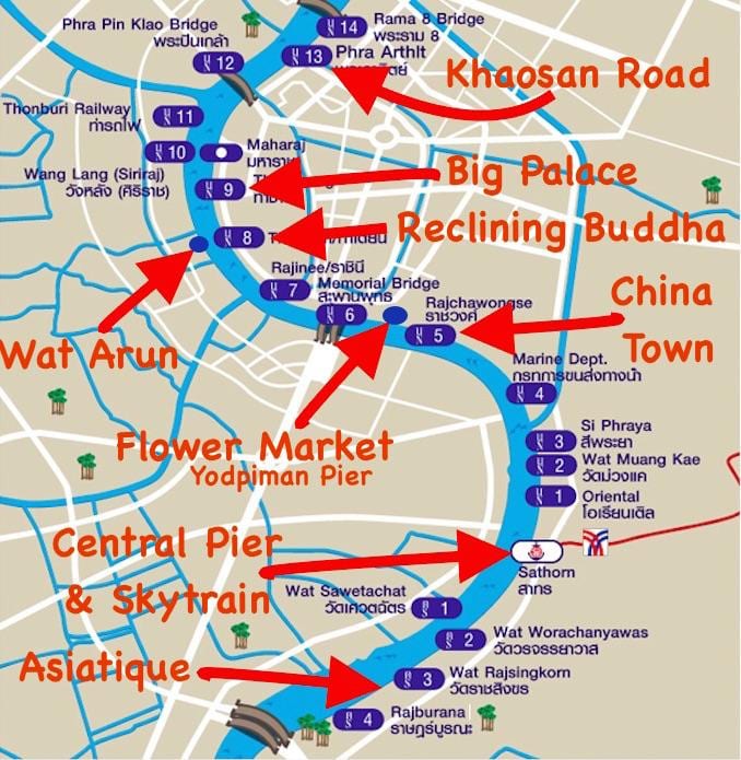 地図バンコクの桟橋