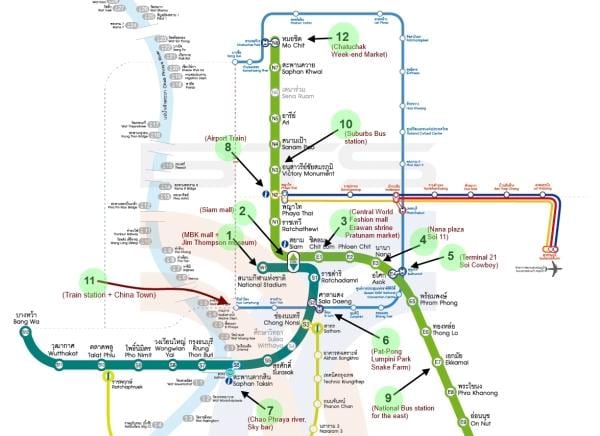 地図バンコクのbts地図を見