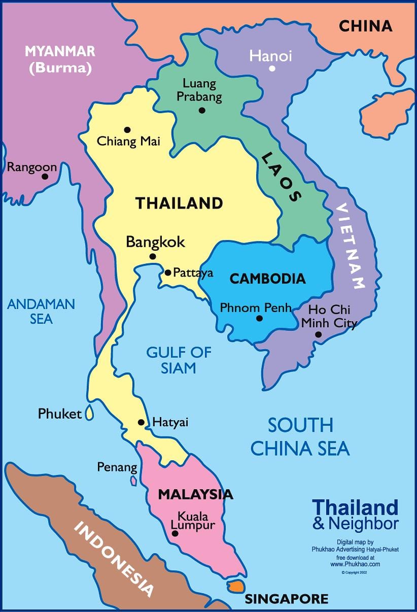 の地図のバンコク