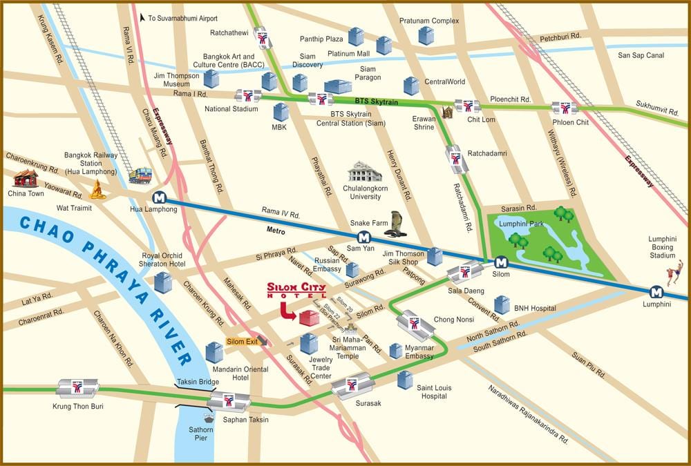 地図の川市バンコク