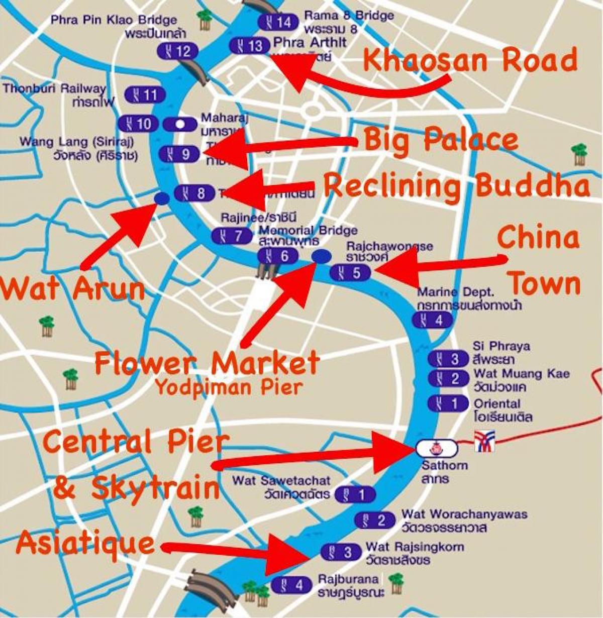 バンコク高速船の地図