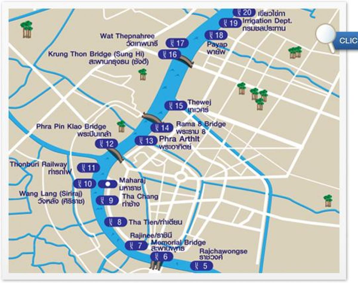 地図のバンコク川運輸