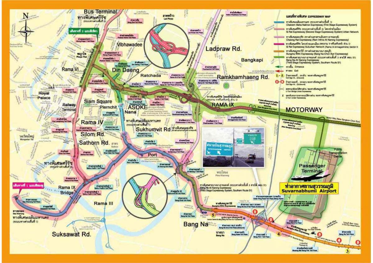 地図バンコクの高速道路
