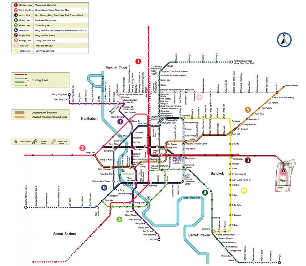 バンコクのメトロ駅構内図