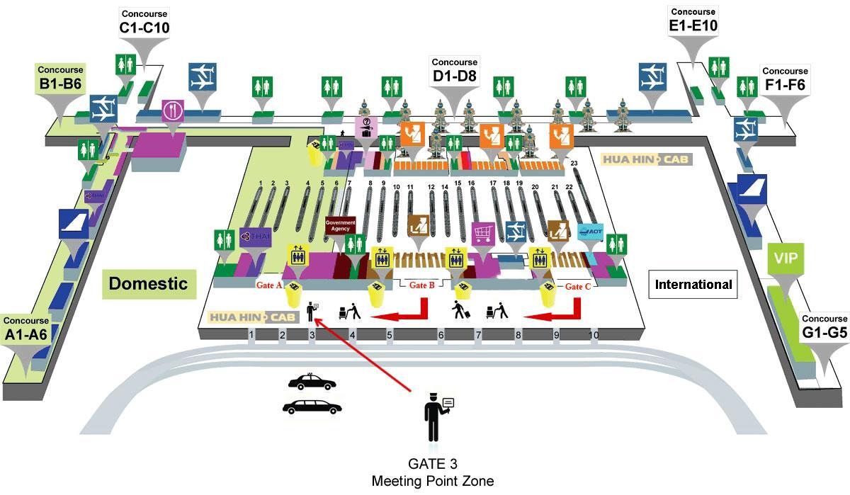 バンコクタイの空港地図