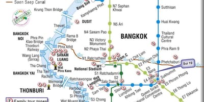 公共交通機関バンコクの地図