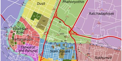 地域のバンコクの地図