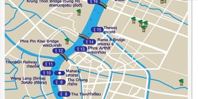地図のバンコク川運輸