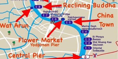 地図バンコクの桟橋