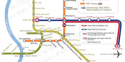 Mrt btsバンコクの地図